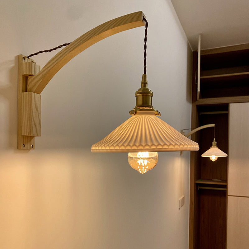 Adjustable Modern Cone Wall Sconces Ceramic 1-Light Wall Lamp