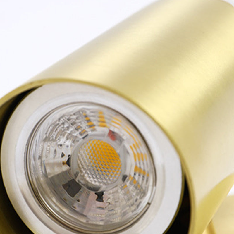 Modern Style Cylinder Shape Wall Sconce Metal 1 Sconce Light in Gold