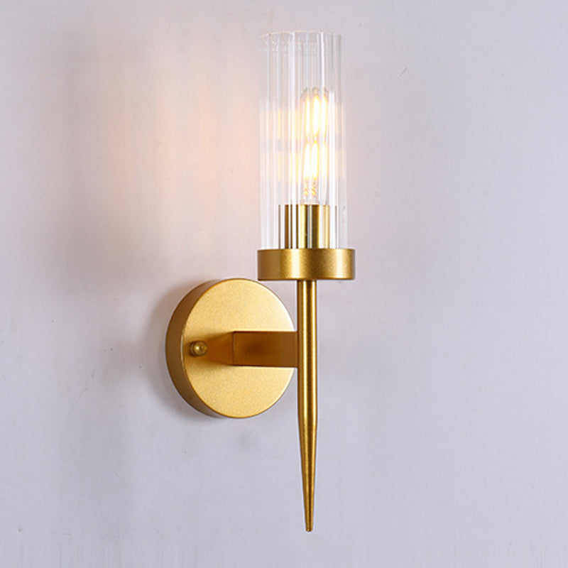 Modern Cylinder Wall Light Glass Wall Light Fixture for Bedroom