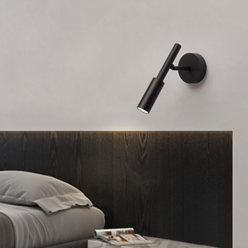 Modern Style Reading Wall Light Sconce Ceramic 1 Sconce Light in White/ Black