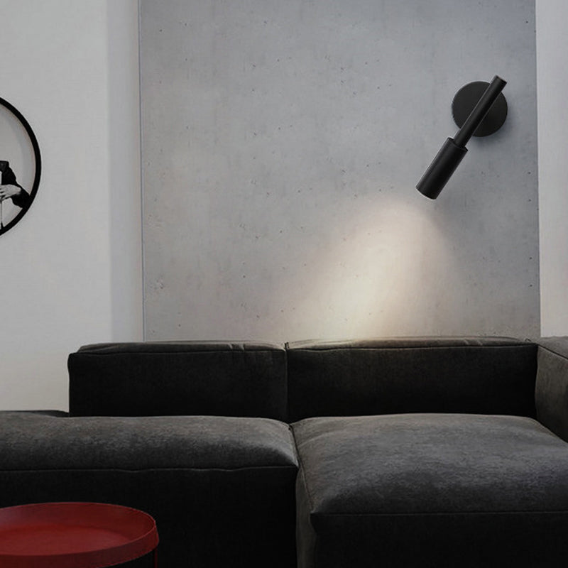 Modern Style Reading Wall Light Sconce Ceramic 1 Sconce Light in White/ Black