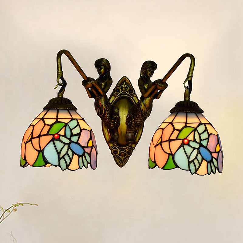 Tiffany Jar Vanity Lights Glass 2-Light Vanity Light Fixtures