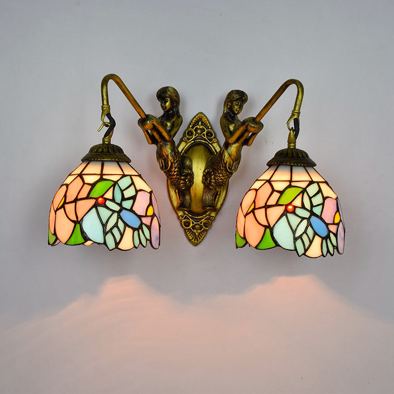 Tiffany Jar Vanity Lights Glass 2-Light Vanity Light Fixtures