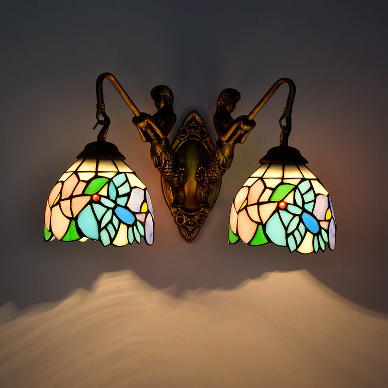 Tiffany Jar Vanity Lights Glass 2-Light Vanity Light Fixtures