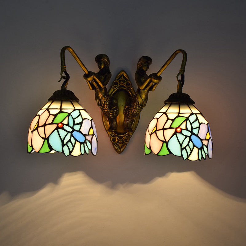 Tiffany Jar Vanity Lights Glass 2-Light Vanity Light Fixtures