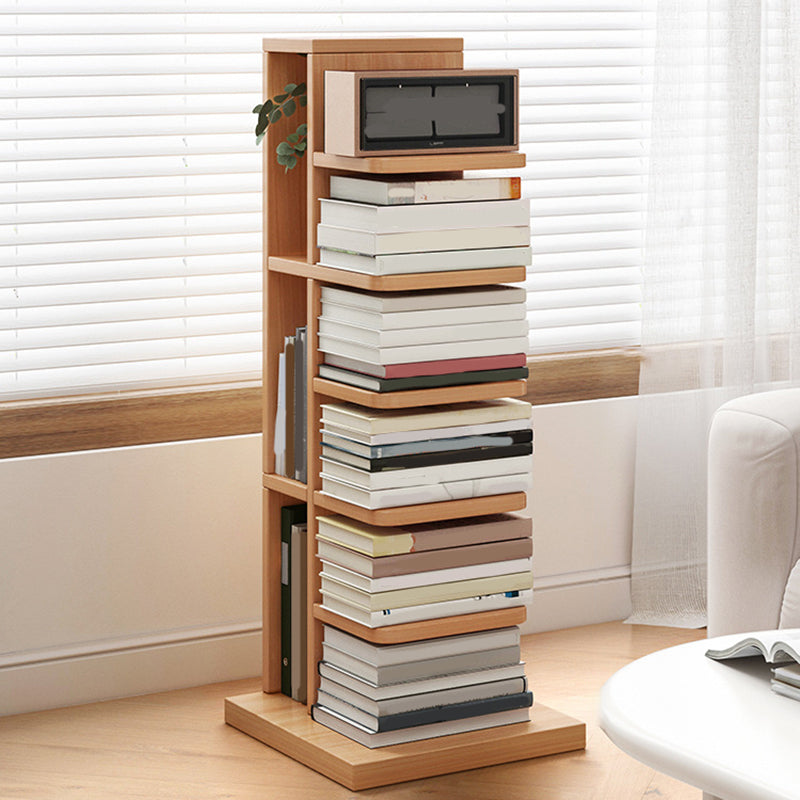 Modern Geometric Book Shelf with Rectangular Shelves Wood Bookcase