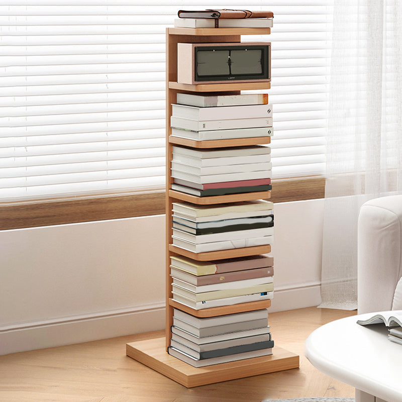 Modern Geometric Book Shelf with Rectangular Shelves Wood Bookcase