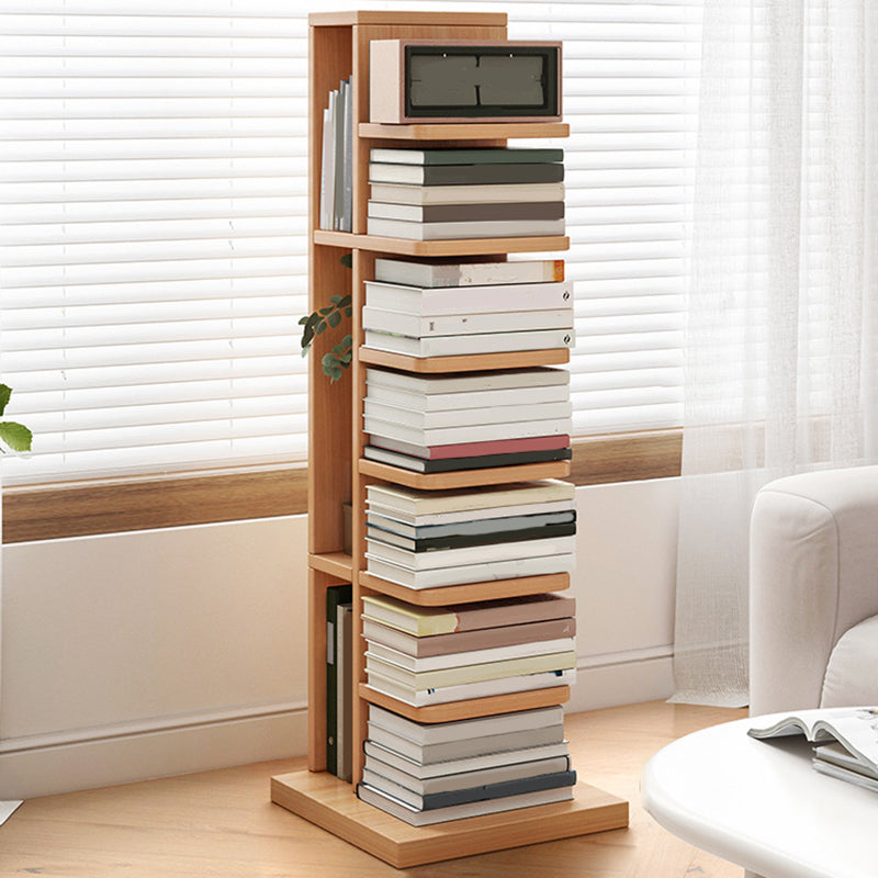 Modern Geometric Book Shelf with Rectangular Shelves Wood Bookcase