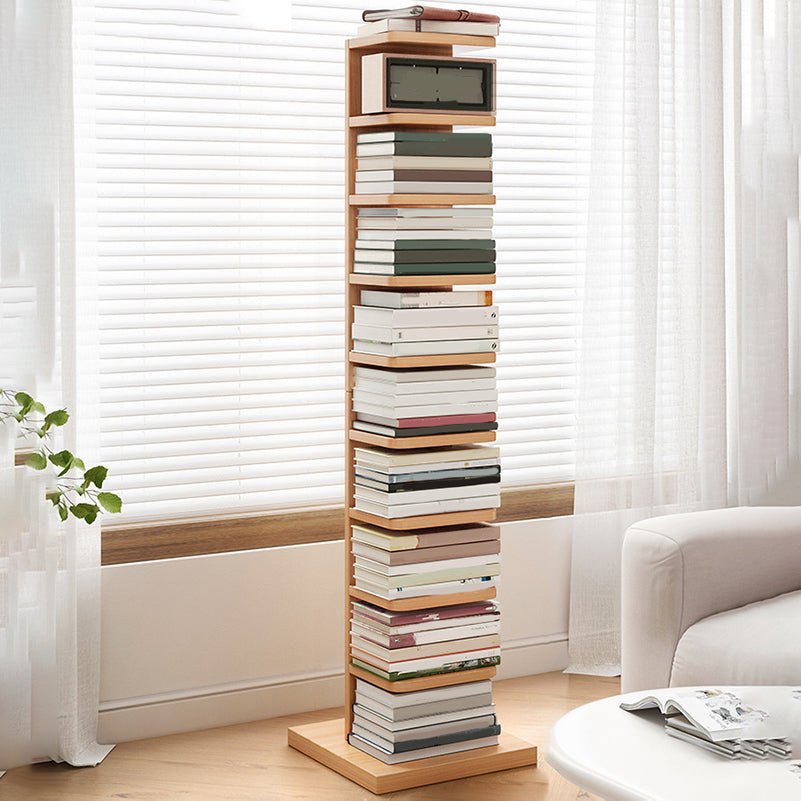 Modern Geometric Book Shelf with Rectangular Shelves Wood Bookcase