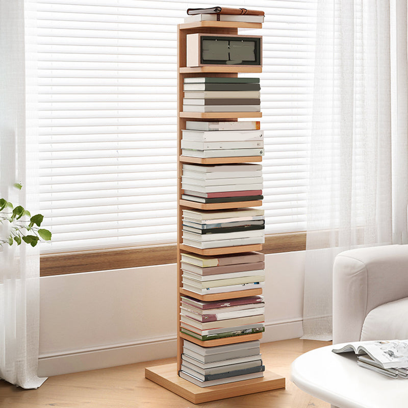 Modern Geometric Book Shelf with Rectangular Shelves Wood Bookcase