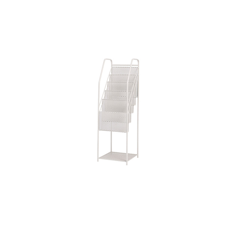5 Tiers Shelf Bookcase 38" H x 12" W Metal Book Shelf Closed Back