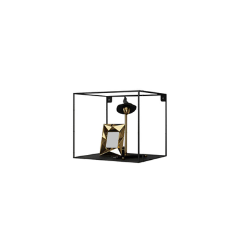 Glam Open Shelf Bookcase Floating Metal Book Shelf for Living Room