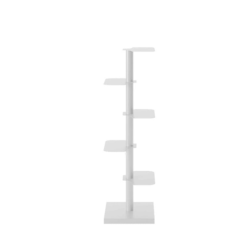 Stainless Steel Bookcase White and Black Bookshelf Open Back 13" Wide