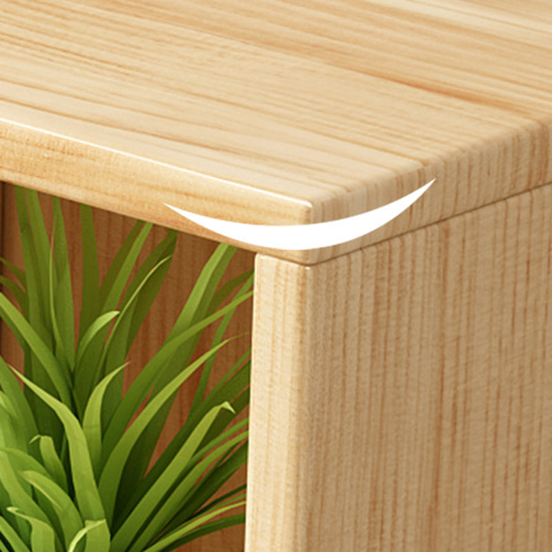 Natural Modern Bookshelf Wood Closed Back Bookcase with Drawer Storage