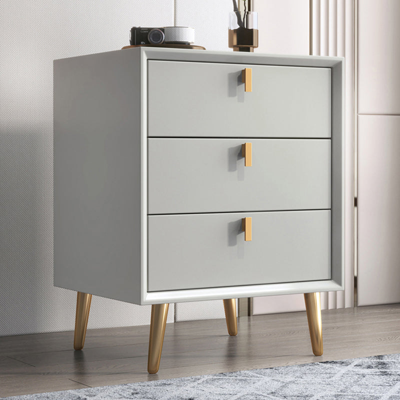 3-Drawers Night Table Modern Solid Wood Nightstand ,23.6" Tall