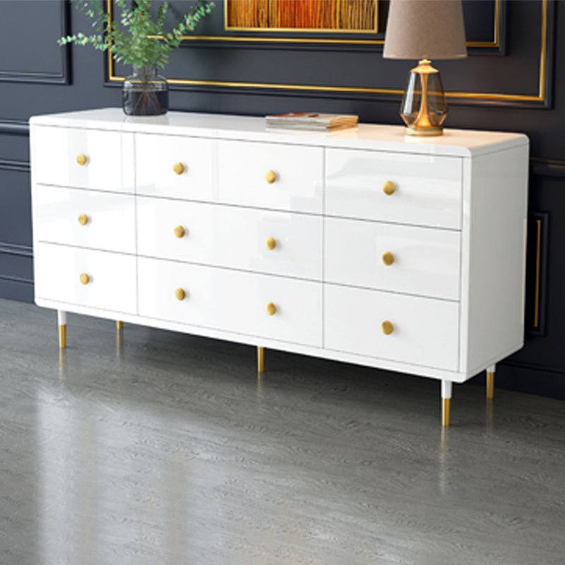 16" W Wood Double Dresser Modern Storage Chest with Drawers for Bedroom