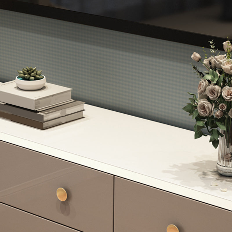 16" W Wood Double Dresser Modern Storage Chest with Drawers for Bedroom