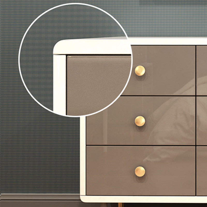 16" W Wood Double Dresser Modern Storage Chest with Drawers for Bedroom