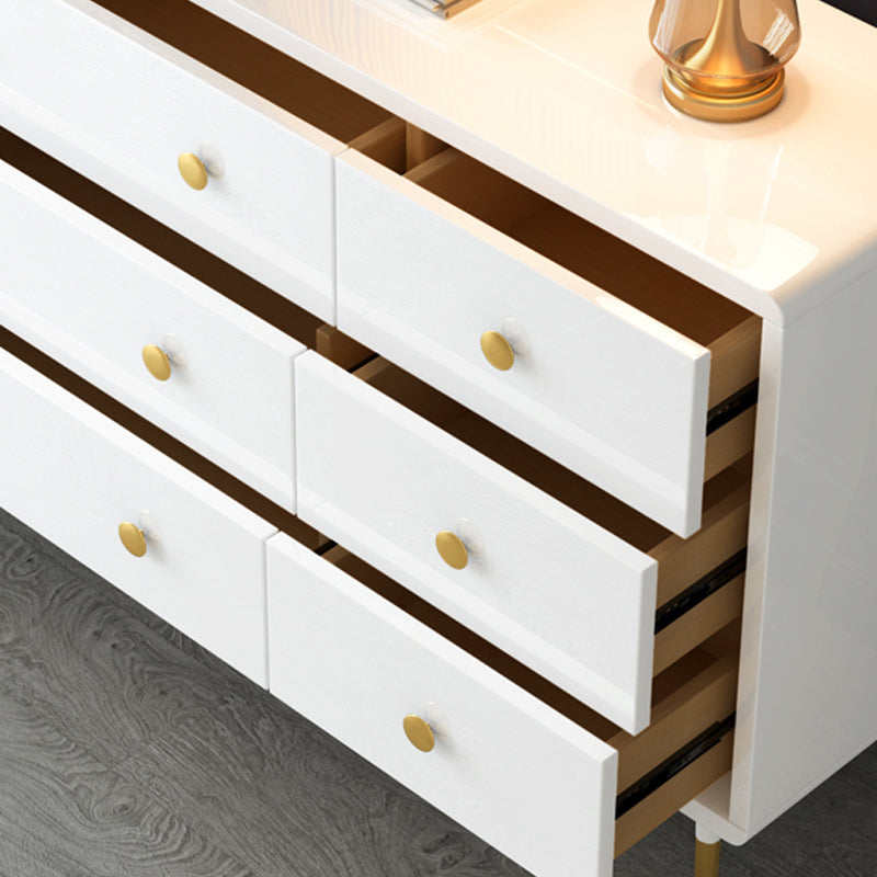 16" W Wood Double Dresser Modern Storage Chest with Drawers for Bedroom