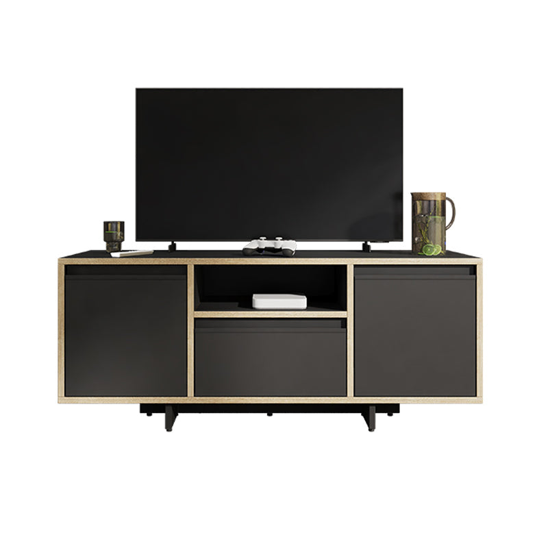 Wooden TV Cabinet Modern Minimalist Home Open Media Console TV Stand