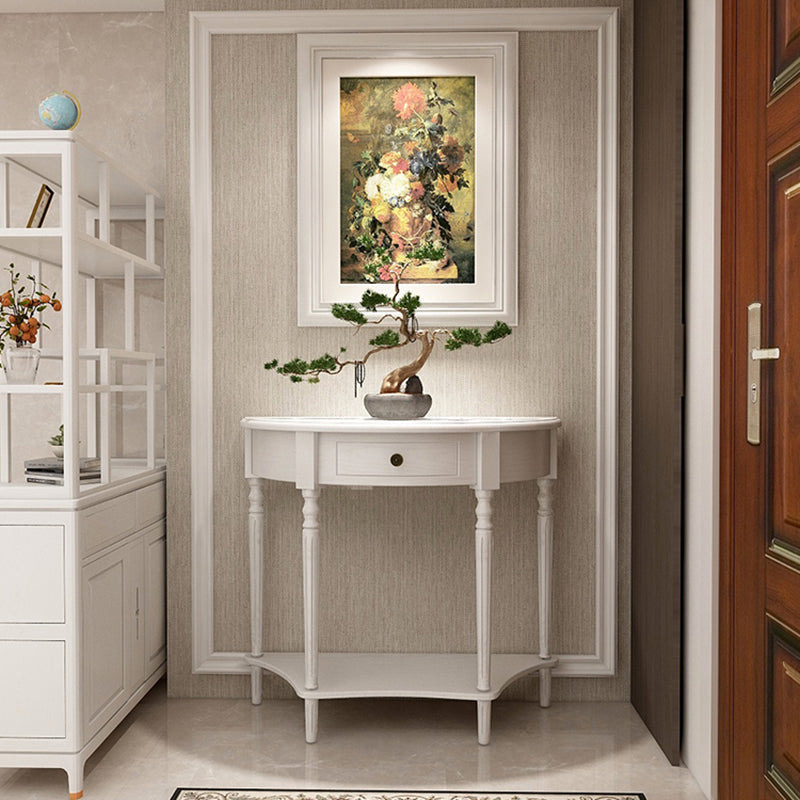 Storage Solid Wood Console Table Half Moon Mid-Century Modern Console