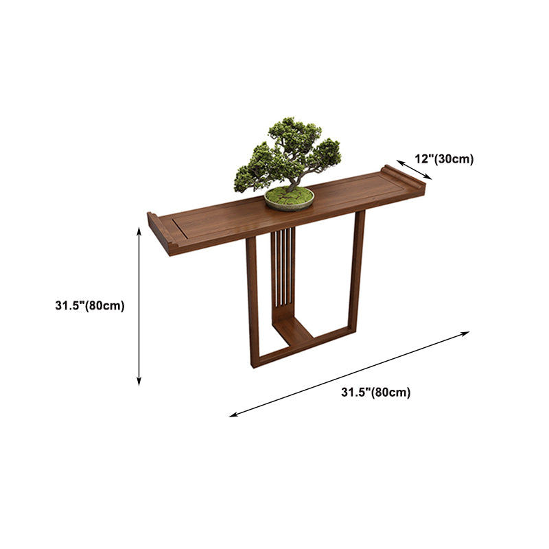 11.8" W Oval Console Table Mid-Century Modern Solid Wood Console