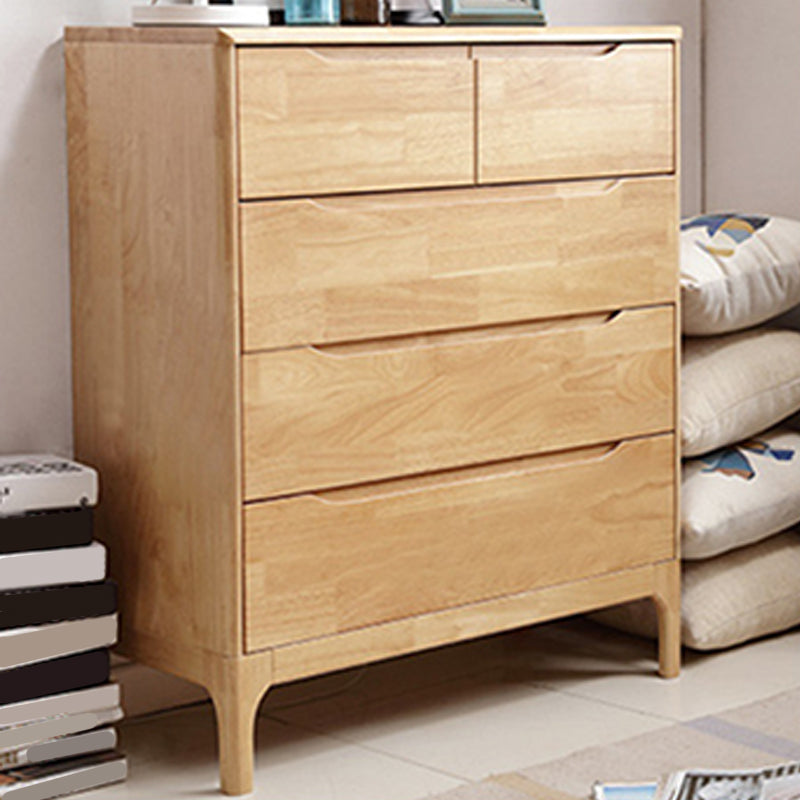 Contemporary Rubber Wood Storage Chest Home Chest with Drawers