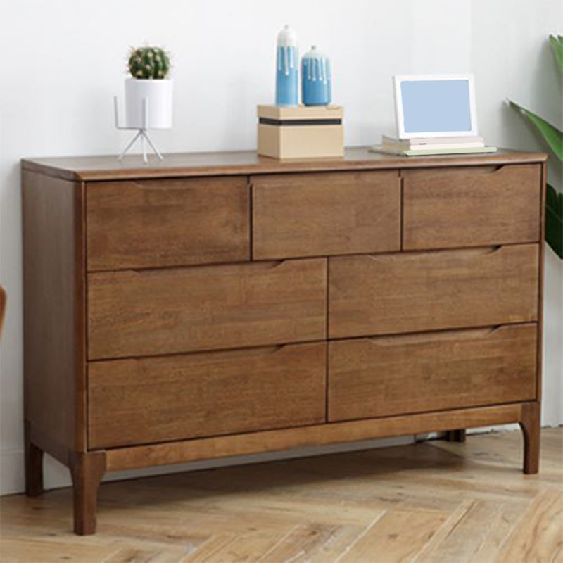 Contemporary Rubber Wood Storage Chest Home Chest with Drawers