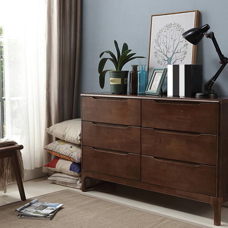 Contemporary Rubber Wood Storage Chest Home Chest with Drawers