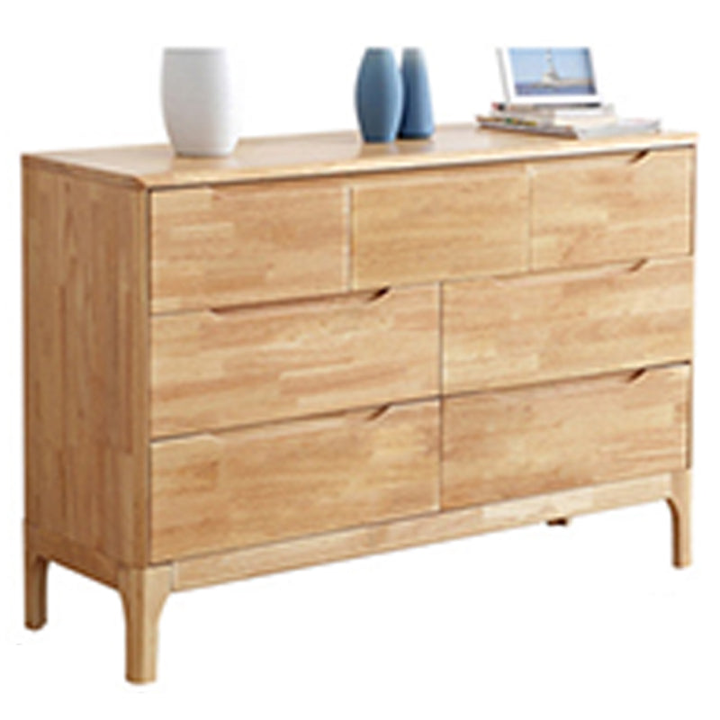 Contemporary Rubber Wood Storage Chest Home Chest with Drawers