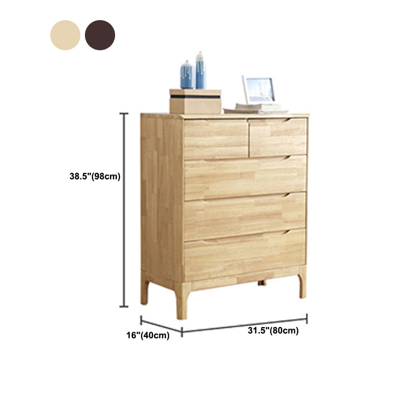 Contemporary Rubber Wood Storage Chest Home Chest with Drawers