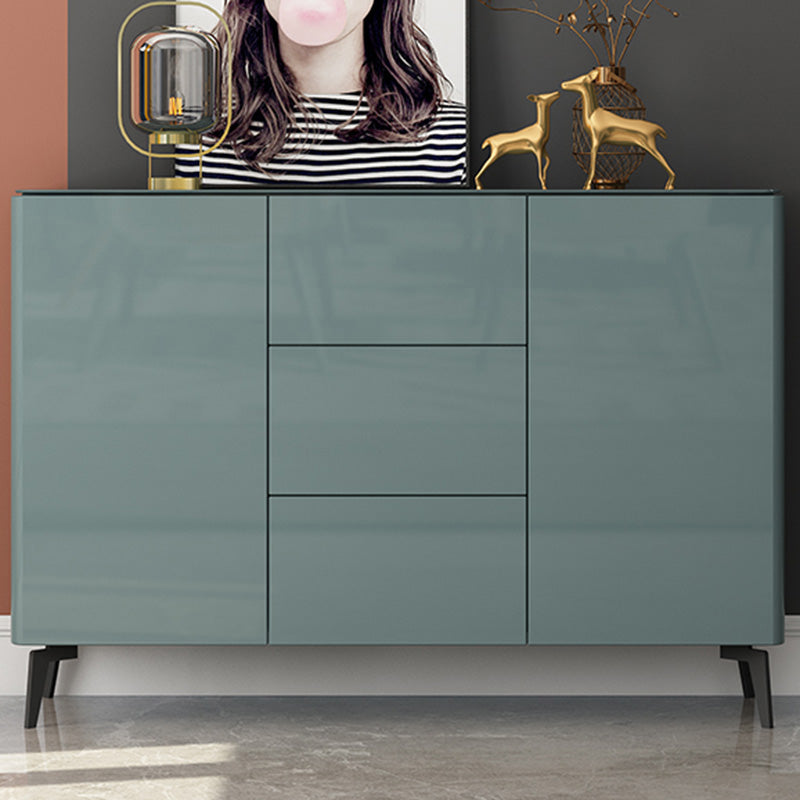 Contemporary Accent Cabinet Square Side Cabinet With Glass Top