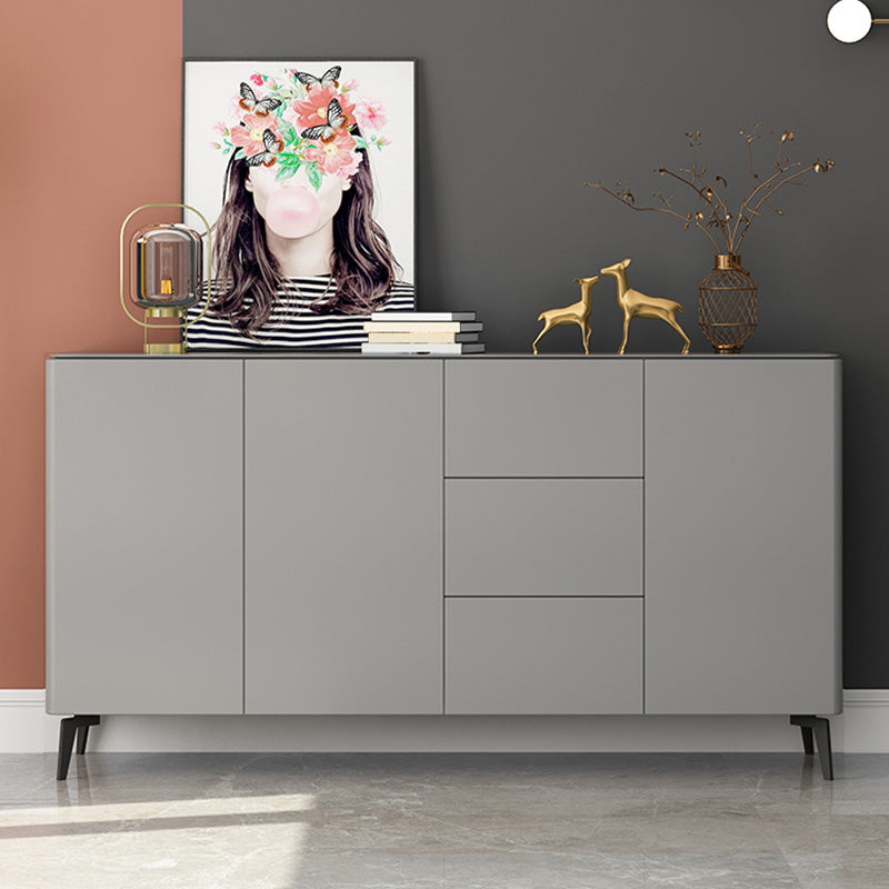 Contemporary Accent Cabinet Square Side Cabinet With Glass Top