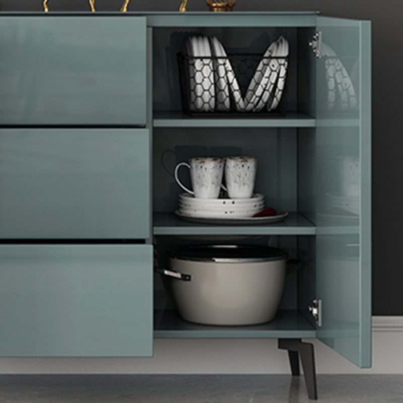 Contemporary Accent Cabinet Square Side Cabinet With Glass Top
