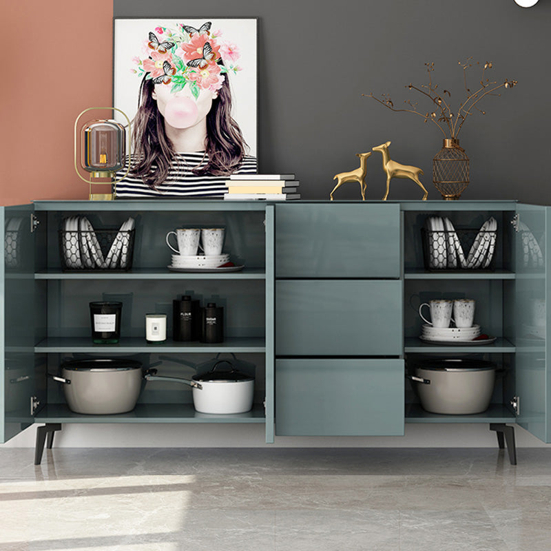 Contemporary Accent Cabinet Square Side Cabinet With Glass Top
