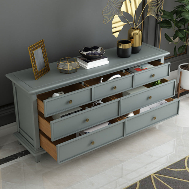 Contemporary Rubber Wood Chest with Drawers and Straight Legs
