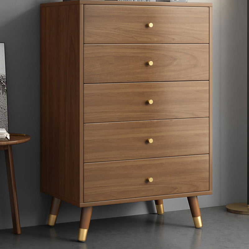 Mid-Century Brown Chest with Drawers and Straight Legs 23.62" Long