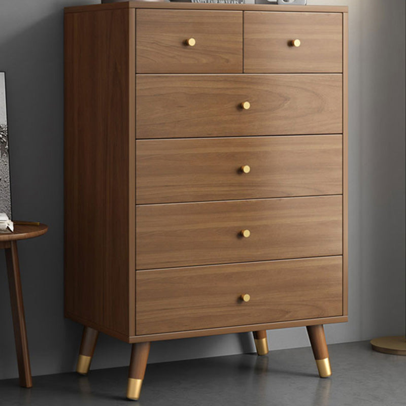 Mid-Century Brown Chest with Drawers and Straight Legs 23.62" Long