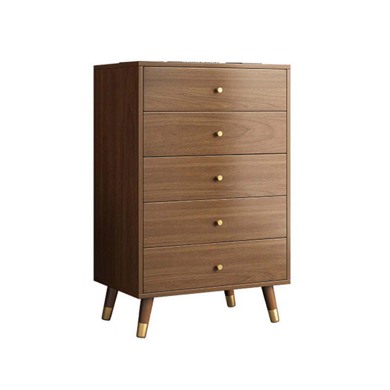 Mid-Century Brown Chest with Drawers and Straight Legs 23.62" Long