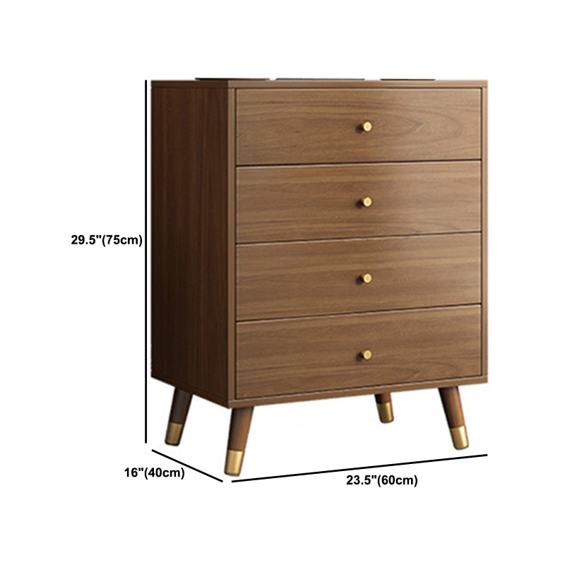 Mid-Century Brown Chest with Drawers and Straight Legs 23.62" Long