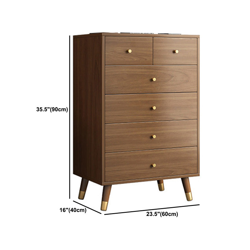 Mid-Century Brown Chest with Drawers and Straight Legs 23.62" Long