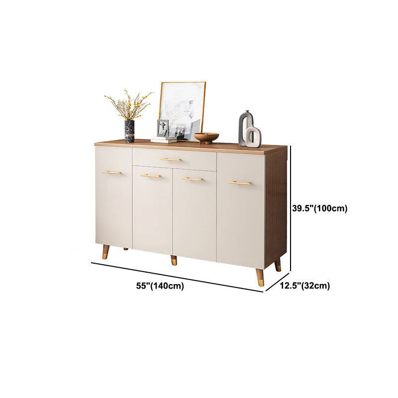 Modern Accent Cabinet with Solid Wood Straight Legs and Doors