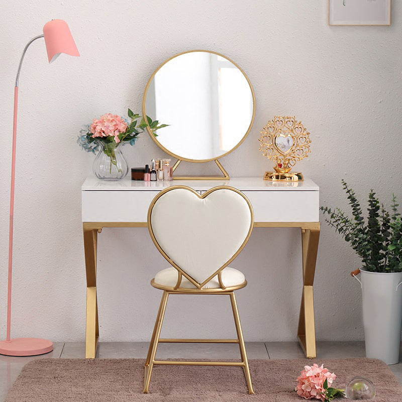 Bright White Makeup Counter 15.74" Wide Vanity Tables with 2 Storage Drawers