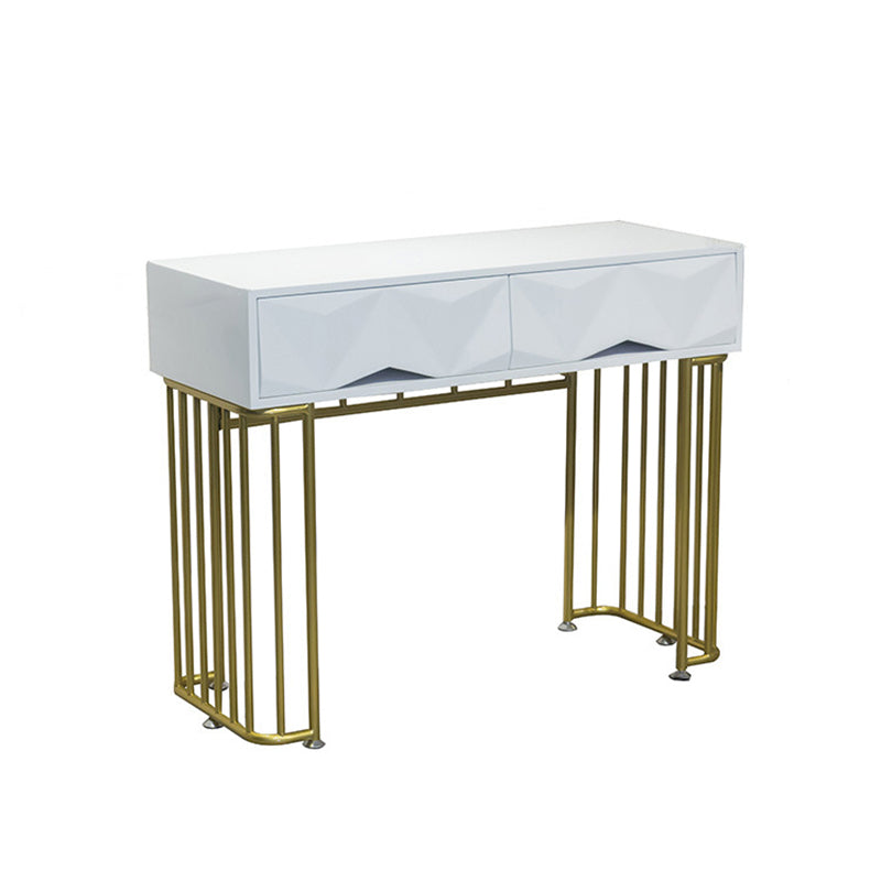15.74" Wide White Gold Makeup Counter Glam  Vanity Tables with Drawers