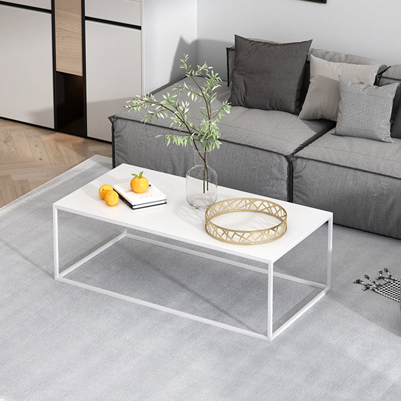 Mid-Century Modern Square Cocktail Table Iron Frame 1 Single Coffee Table - 15.75" H