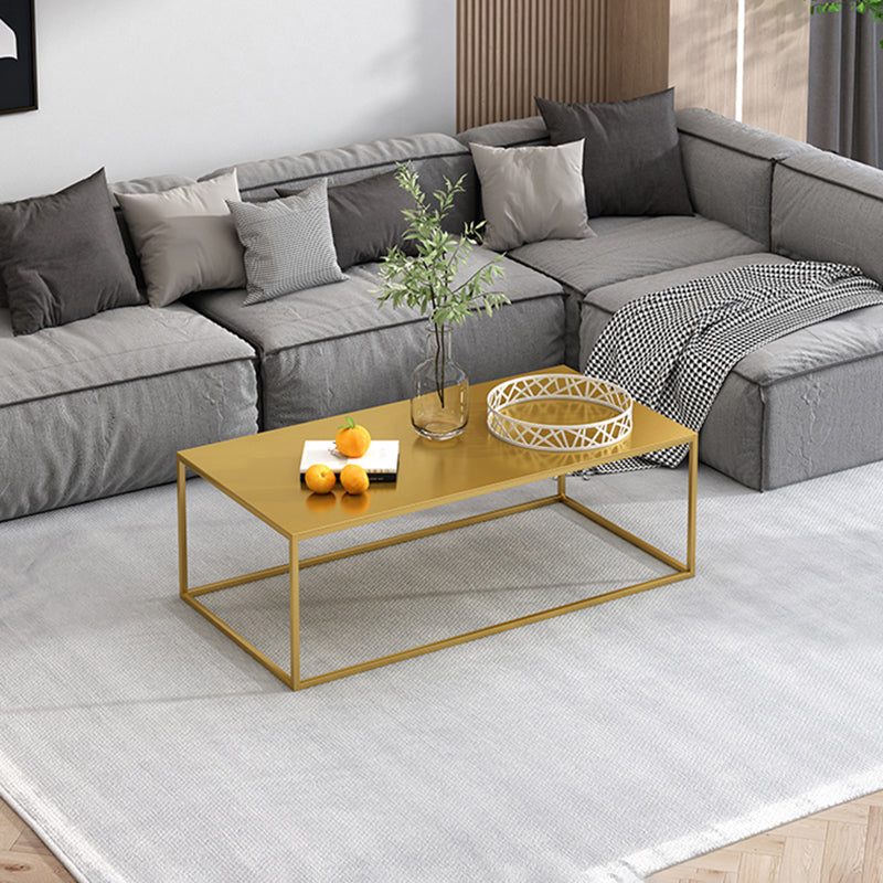 Mid-Century Modern Square Cocktail Table Iron Frame 1 Single Coffee Table - 15.75" H