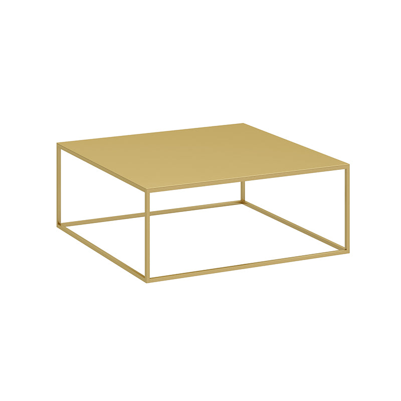 Mid-Century Modern Square Cocktail Table Iron Frame 1 Single Coffee Table - 15.75" H