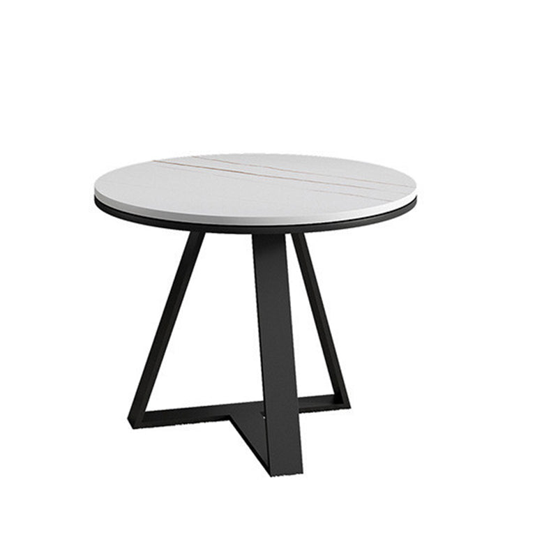 Frame Base Coffee Table Glam Elliptical Stone Top Cocktail Table