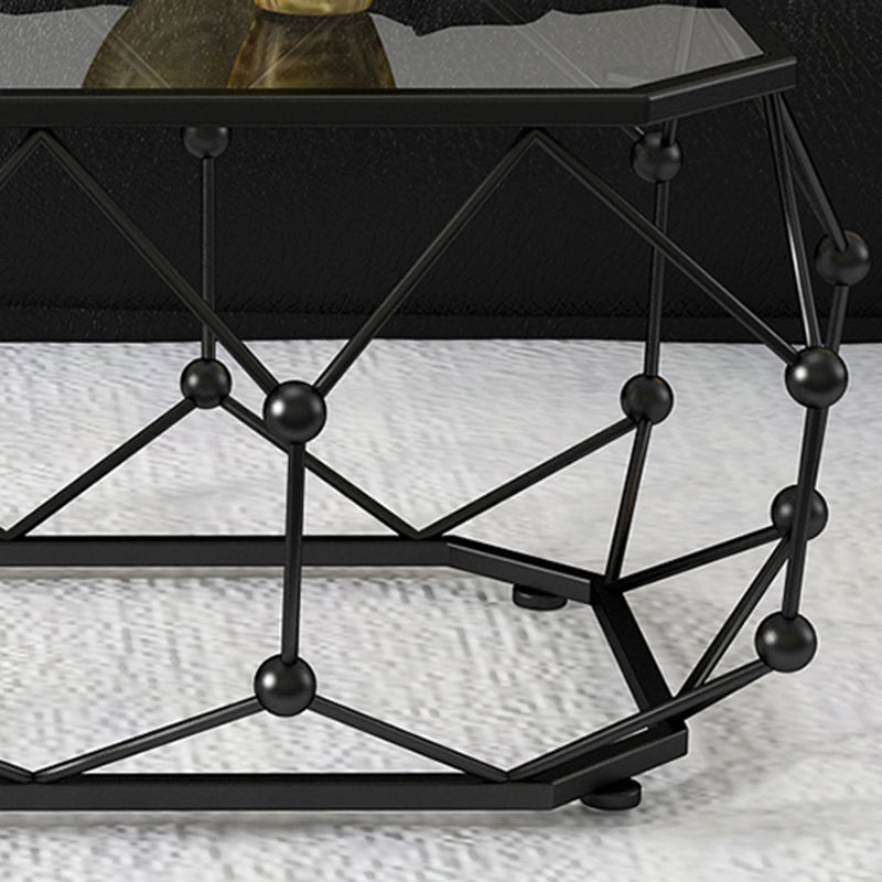 Modern Frame Coffee Cocktail Table Rectangular Glass Top Coffee Table