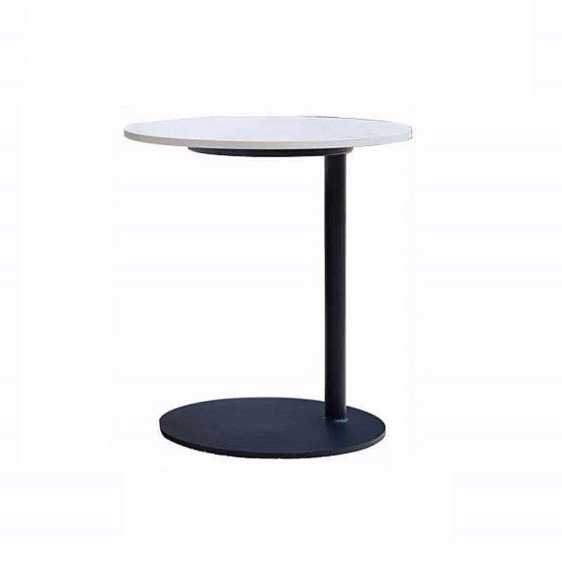 Luxurious Stone Round Coffee Cocktail Table with Storage Drawer